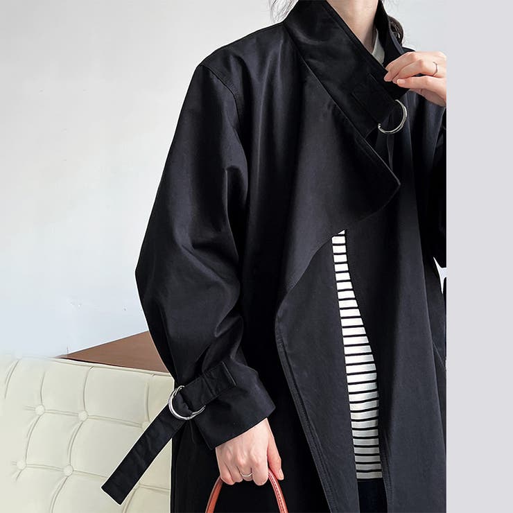 シンプルかつエレガントな【春】ミニマルミドル丈 膝下 トレンチコート | 17kg | 詳細画像48 