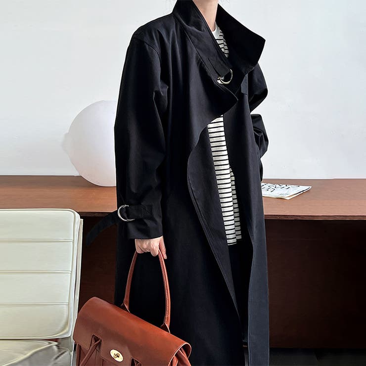 シンプルかつエレガントな【春】ミニマルミドル丈 膝下 トレンチコート | 17kg | 詳細画像50 