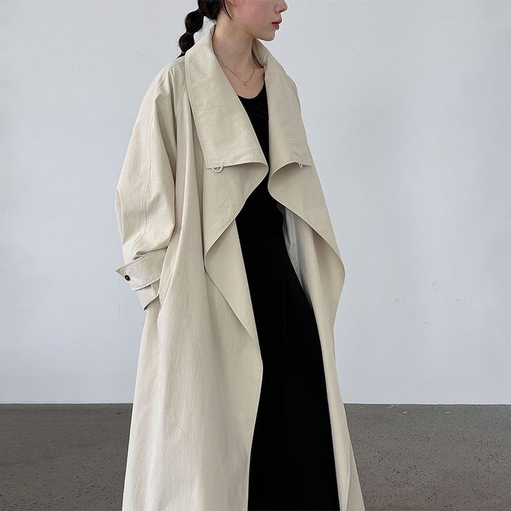 シンプルかつエレガントな【春】スタンドカラー トレンチコートレトロ ベルト付き | 17kg | 詳細画像2 