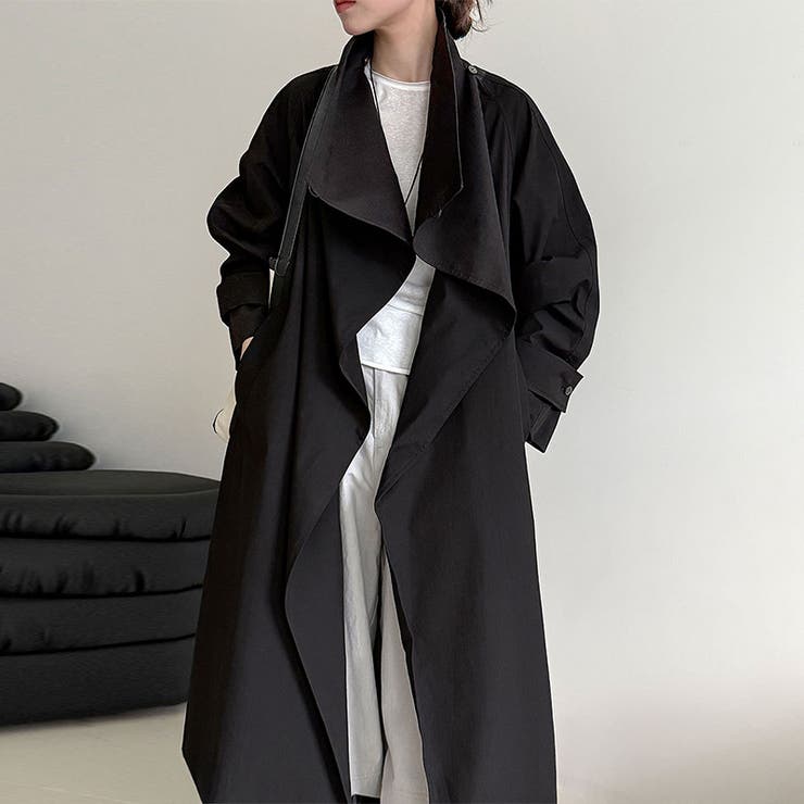 シンプルかつエレガントな【春】スタンドカラー トレンチコートレトロ ベルト付き | 17kg | 詳細画像3 