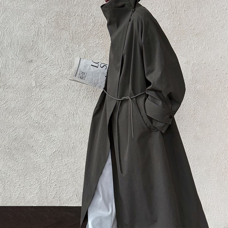 シンプルかつエレガントな【春】スタンドカラー トレンチコートレトロ ベルト付き | 17kg | 詳細画像8 