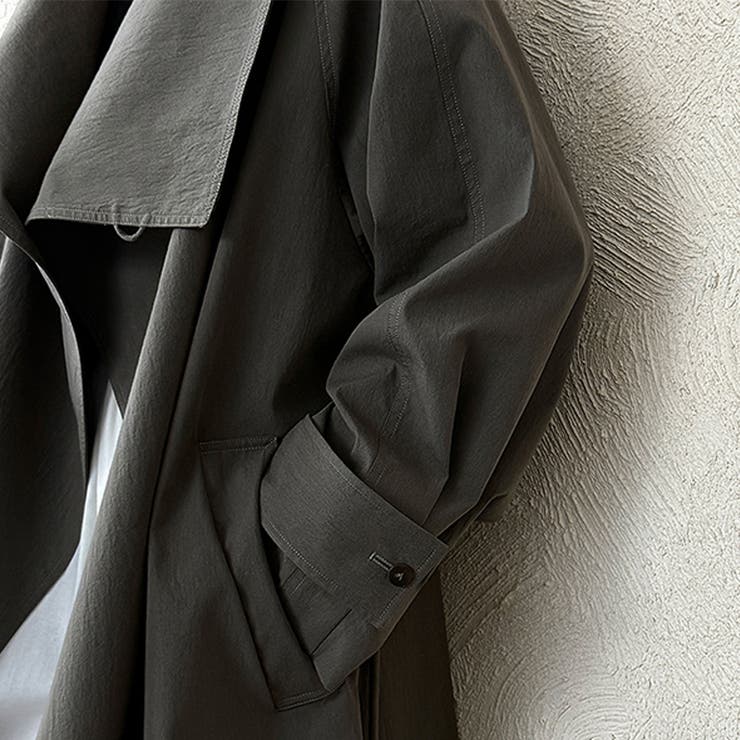 シンプルかつエレガントな【春】スタンドカラー トレンチコートレトロ ベルト付き | 17kg | 詳細画像9 