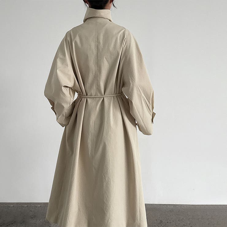 シンプルかつエレガントな【春】スタンドカラー トレンチコートレトロ ベルト付き | 17kg | 詳細画像19 