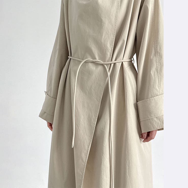 シンプルかつエレガントな【春】スタンドカラー トレンチコートレトロ ベルト付き | 17kg | 詳細画像20 