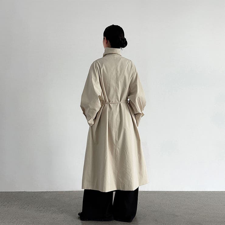 シンプルかつエレガントな【春】スタンドカラー トレンチコートレトロ ベルト付き | 17kg | 詳細画像22 