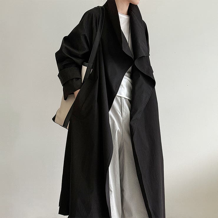 シンプルかつエレガントな【春】スタンドカラー トレンチコートレトロ ベルト付き | 17kg | 詳細画像23 