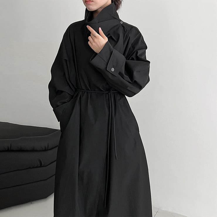 シンプルかつエレガントな【春】スタンドカラー トレンチコートレトロ ベルト付き | 17kg | 詳細画像24 