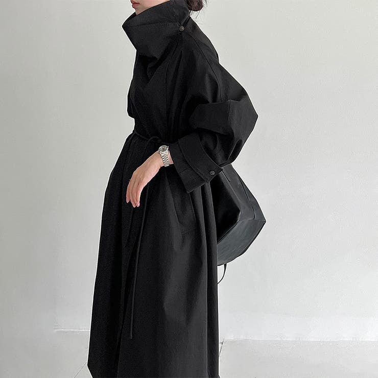 シンプルかつエレガントな【春】スタンドカラー トレンチコートレトロ ベルト付き | 17kg | 詳細画像25 