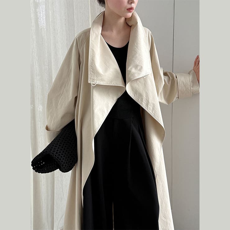 シンプルかつエレガントな【春】スタンドカラー トレンチコートレトロ ベルト付き | 17kg | 詳細画像7 