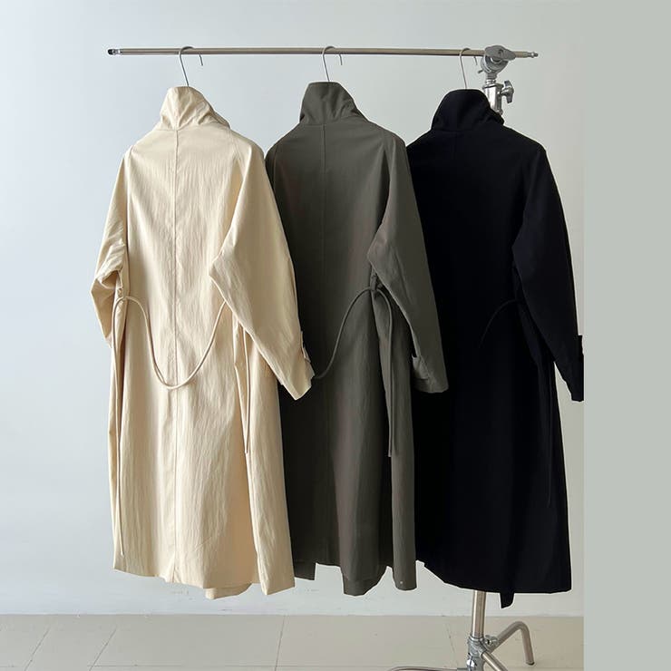 シンプルかつエレガントな【春】スタンドカラー トレンチコートレトロ ベルト付き | 17kg | 詳細画像28 