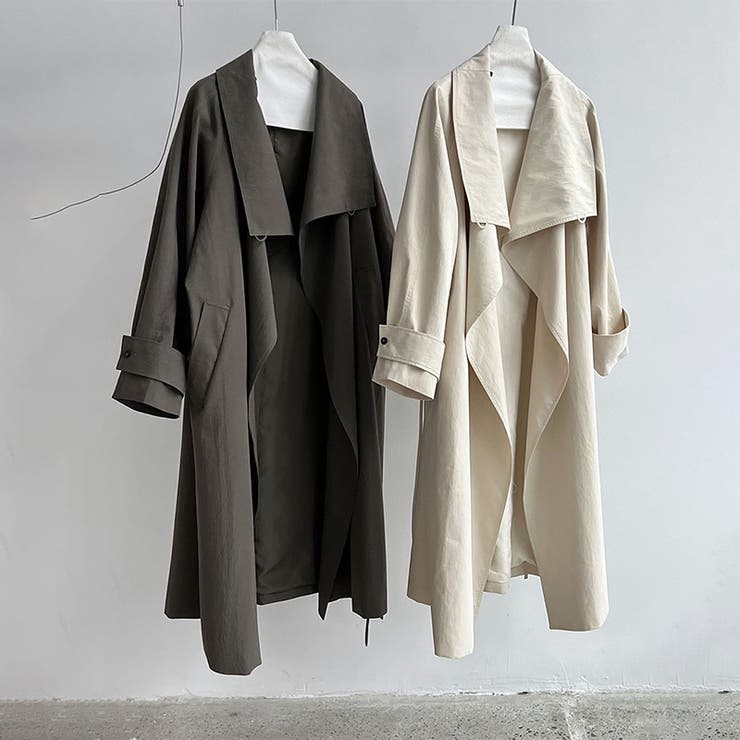 シンプルかつエレガントな【春】スタンドカラー トレンチコートレトロ ベルト付き | 17kg | 詳細画像30 