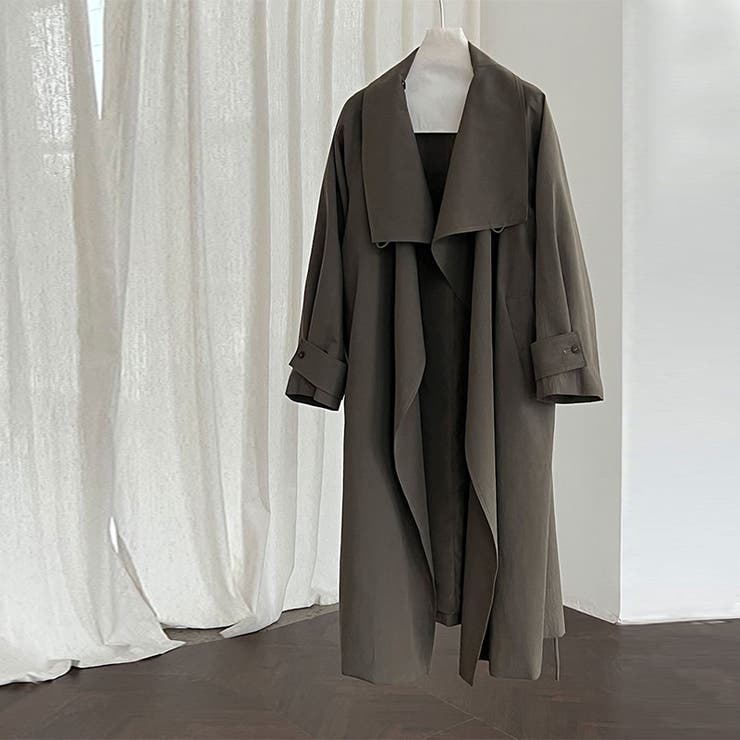 シンプルかつエレガントな【春】スタンドカラー トレンチコートレトロ ベルト付き | 17kg | 詳細画像37 
