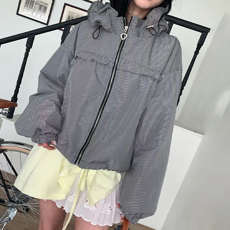 チェック柄フード付きライトアウター UV対策 若見えジャケット【春】ゆるカワコー… | 17kg | 詳細画像10 