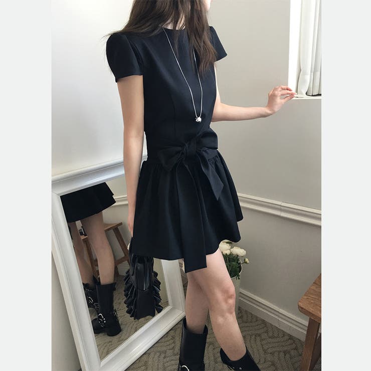 ブラックワンピース リボン付き上品【春】ゆるカワコーデ | 17kg | 詳細画像6 