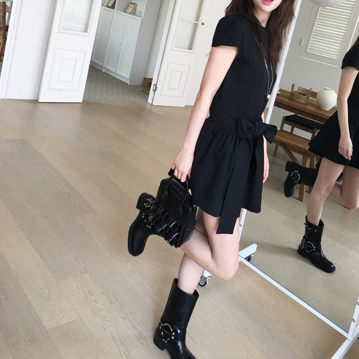 ブラックワンピース リボン付き上品【春】ゆるカワコーデ | 17kg | 詳細画像13 
