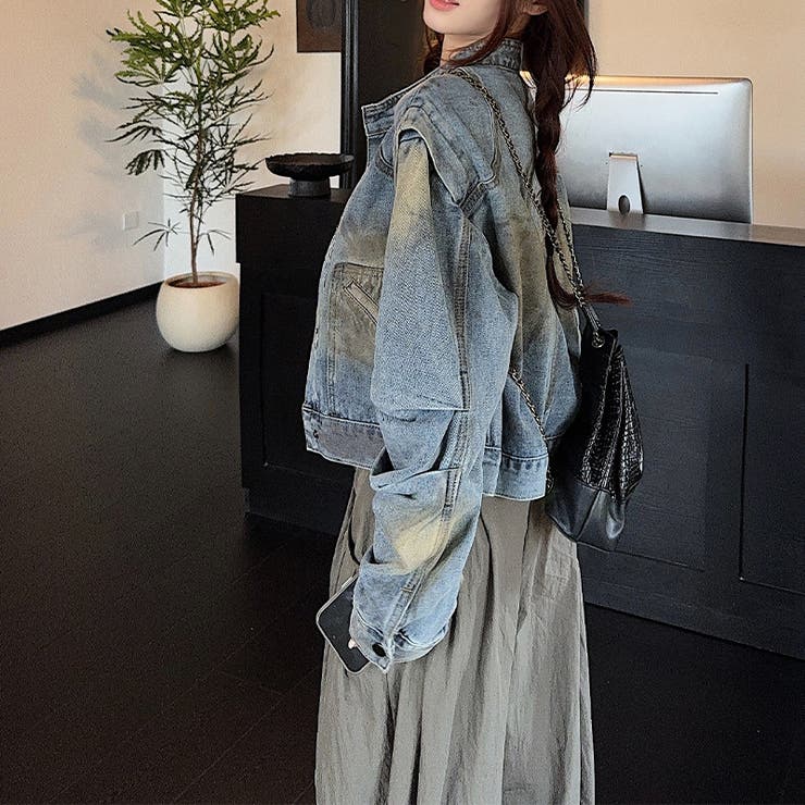 ルーズデニムジャケットヴィンテージ風 ペイント加工【春】気負わず快適 | 17kg | 詳細画像7 