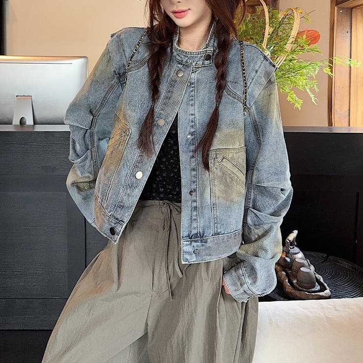 ルーズデニムジャケットヴィンテージ風 ペイント加工【春】気負わず快適 | 17kg | 詳細画像8 