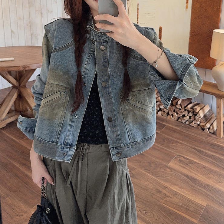 ルーズデニムジャケットヴィンテージ風 ペイント加工【春】気負わず快適 | 17kg | 詳細画像3 