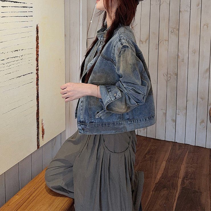 ルーズデニムジャケットヴィンテージ風 ペイント加工【春】気負わず快適 | 17kg | 詳細画像12 