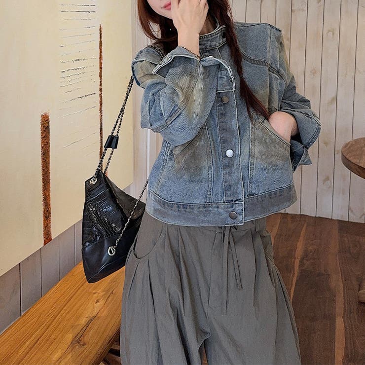 ルーズデニムジャケットヴィンテージ風 ペイント加工【春】気負わず快適 | 17kg | 詳細画像4 