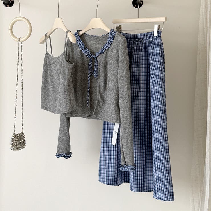 チェック柄 ロングスカート | 17kg | 詳細画像1 