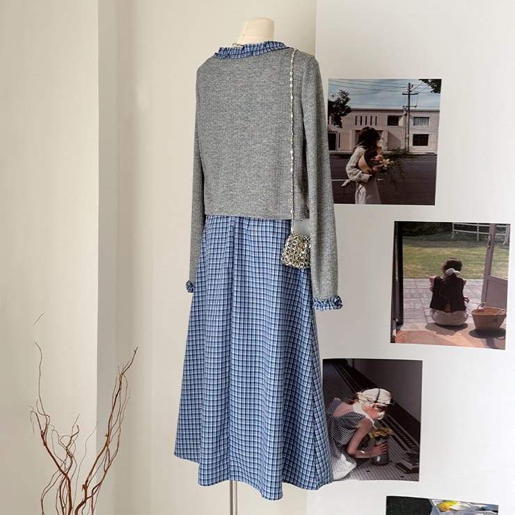 チェック柄 ロングスカート | 17kg | 詳細画像3 