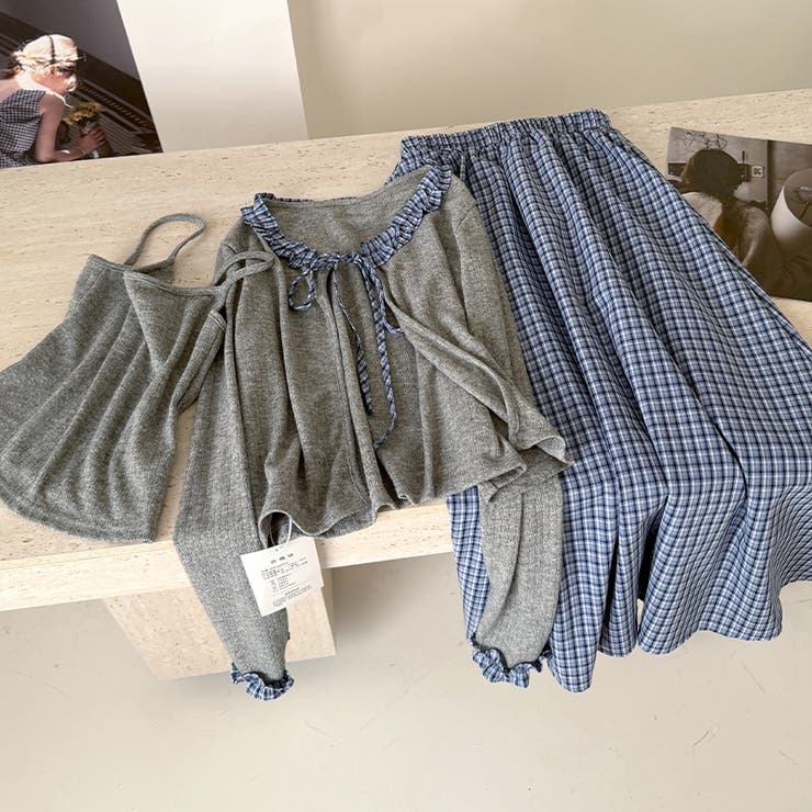 チェック柄 ロングスカート | 17kg | 詳細画像4 