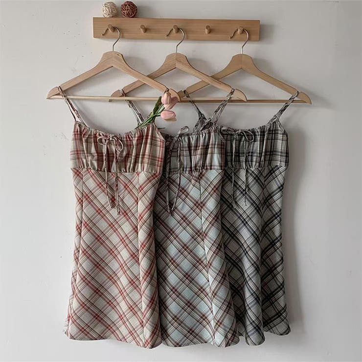 リボン付き ダイヤ柄 キャミソールワンピース | 17kg | 詳細画像5 