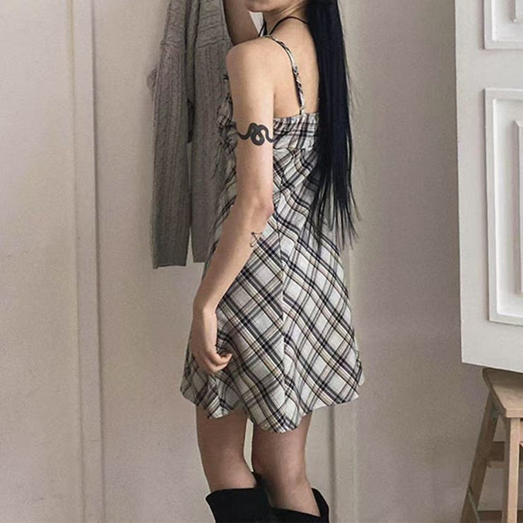 リボン付き ダイヤ柄 キャミソールワンピース | 17kg | 詳細画像9 