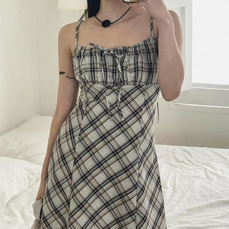 リボン付き ダイヤ柄 キャミソールワンピース | 17kg | 詳細画像10 