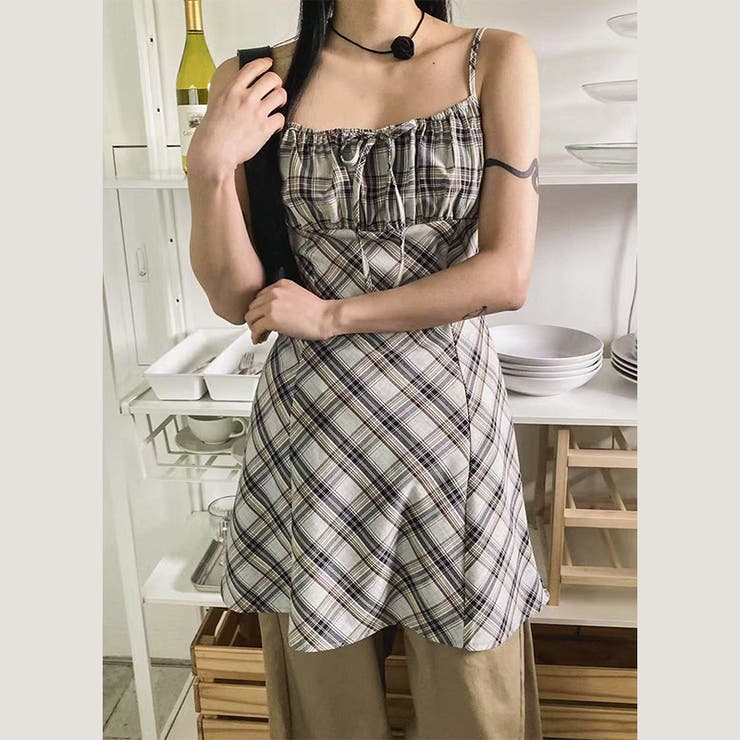 リボン付き ダイヤ柄 キャミソールワンピース | 17kg | 詳細画像11 