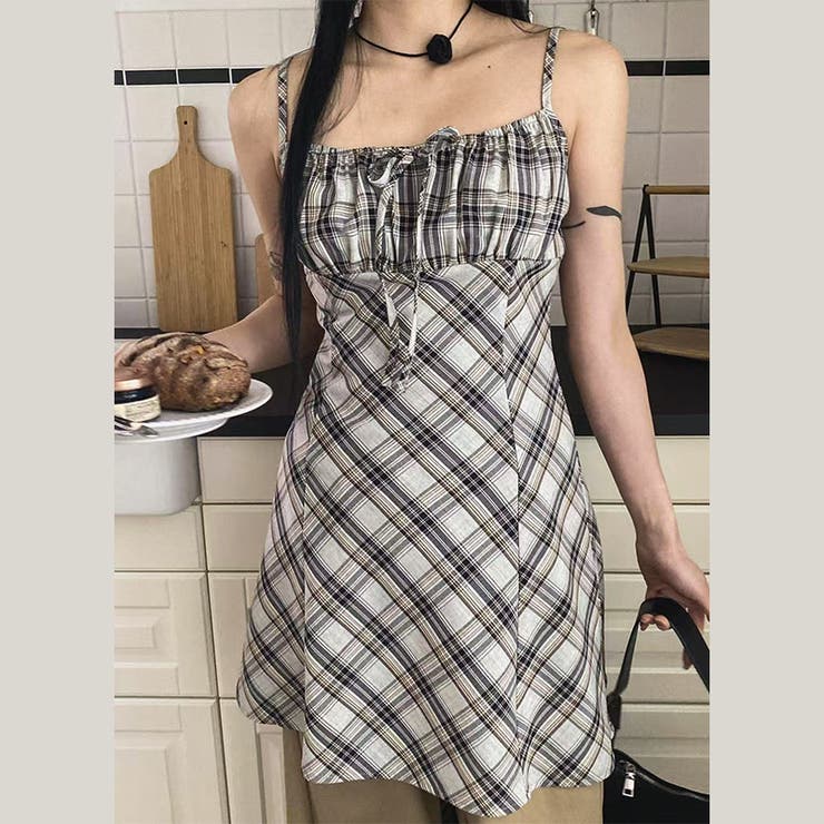 リボン付き ダイヤ柄 キャミソールワンピース | 17kg | 詳細画像12 