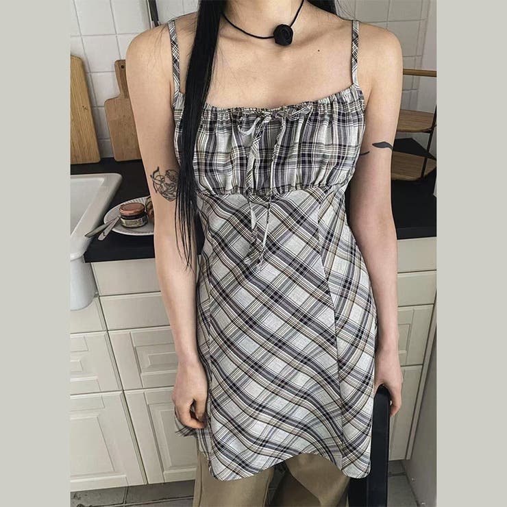 リボン付き ダイヤ柄 キャミソールワンピース | 17kg | 詳細画像13 