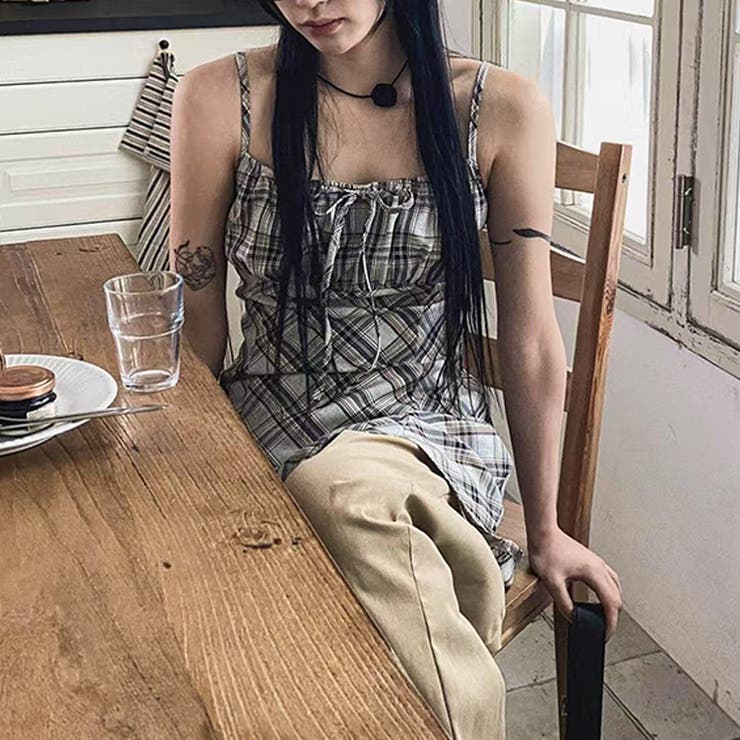 リボン付き ダイヤ柄 キャミソールワンピース | 17kg | 詳細画像14 