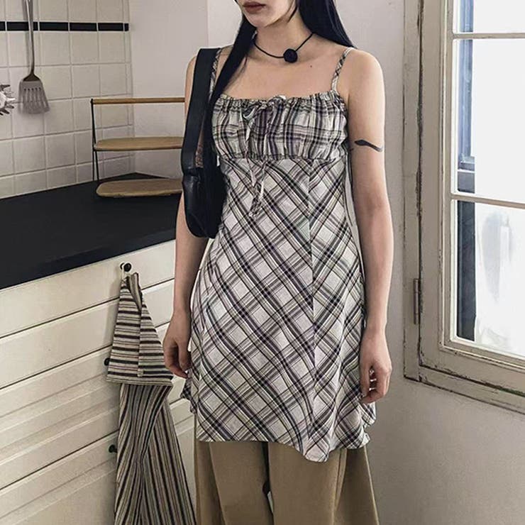 リボン付き ダイヤ柄 キャミソールワンピース | 17kg | 詳細画像16 