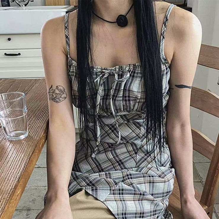 リボン付き ダイヤ柄 キャミソールワンピース | 17kg | 詳細画像23 