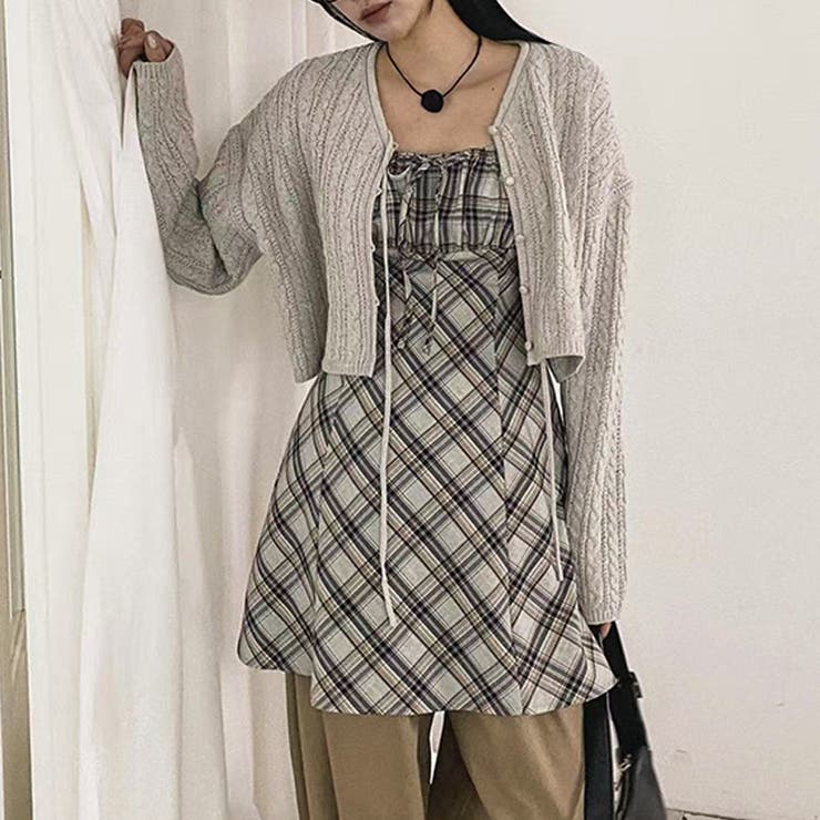 リボン付き ダイヤ柄 キャミソールワンピース | 17kg | 詳細画像25 