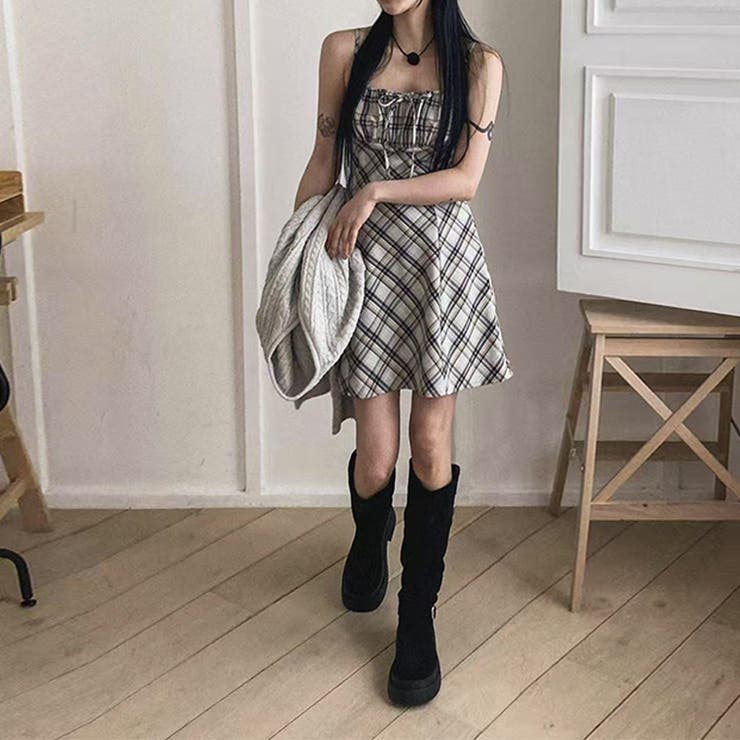 リボン付き ダイヤ柄 キャミソールワンピース | 17kg | 詳細画像32 