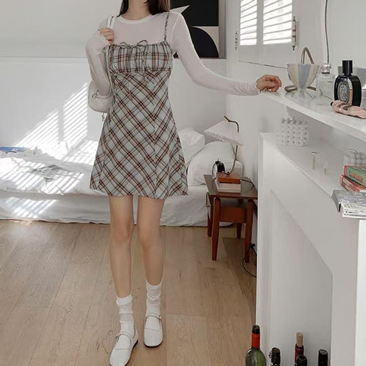 リボン付き ダイヤ柄 キャミソールワンピース | 17kg | 詳細画像41 