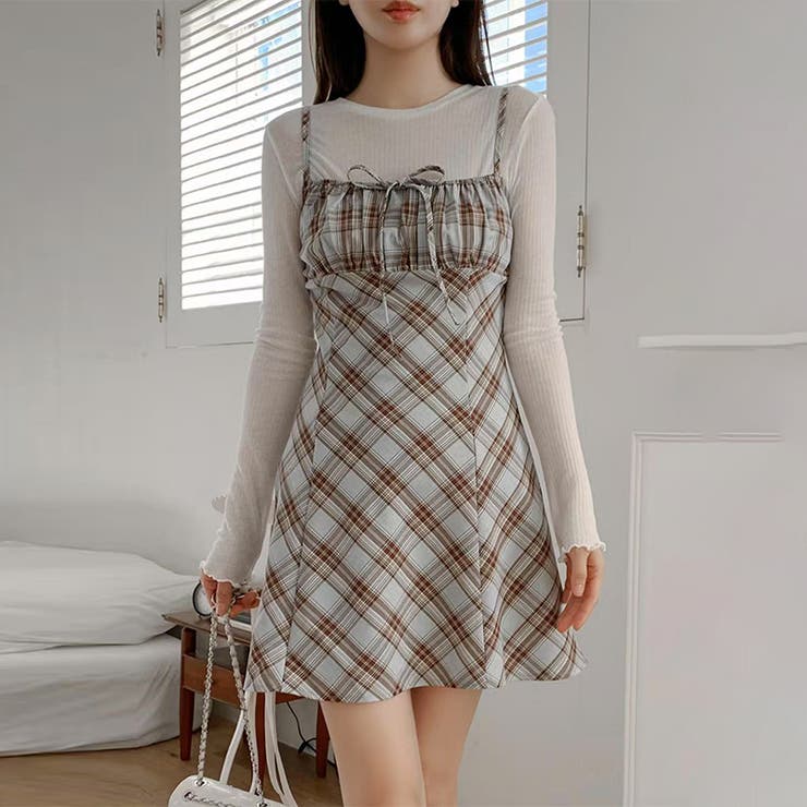 リボン付き ダイヤ柄 キャミソールワンピース | 17kg | 詳細画像43 