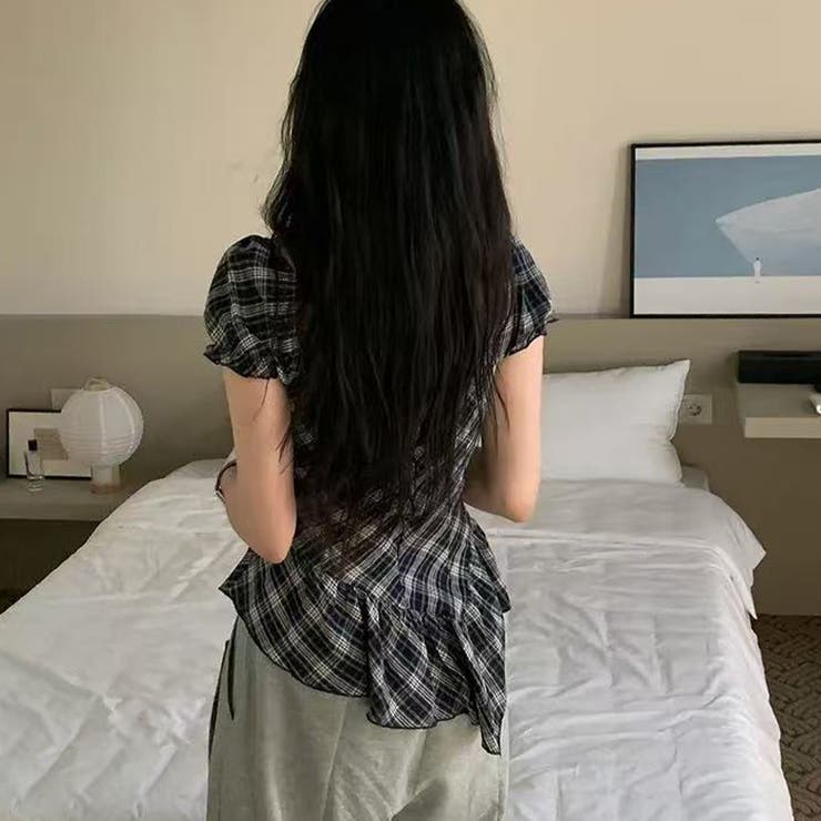 チェック柄ウエストシェイプ シャツ | 17kg | 詳細画像16 