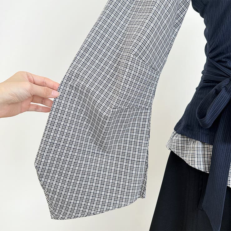 配色切替 フェイクレイヤード シャツセットアップ | 17kg | 詳細画像7 