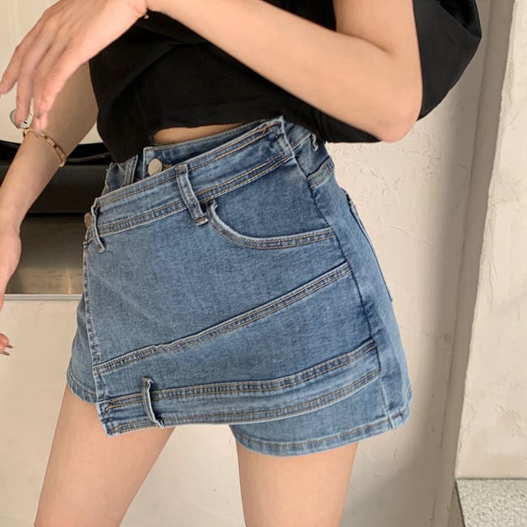 【SHOPLIST限定】個性的なインナーパンツ付きデニムスカート | 17kg | 詳細画像3 