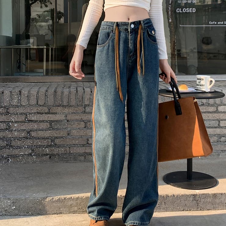 WWO きれいめポンチのタックストレートパンツ(レディース・丈
