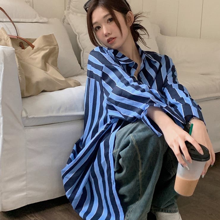 SHOPLIST限定】ルーズシルエットのベーシックなストライプ柄