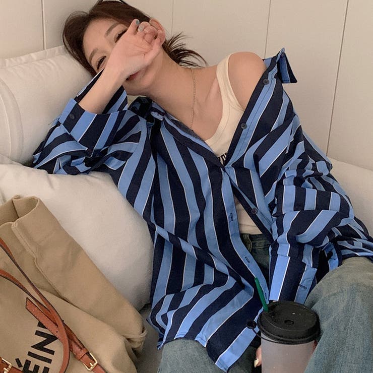 SHOPLIST限定】ルーズシルエットのベーシックなストライプ柄