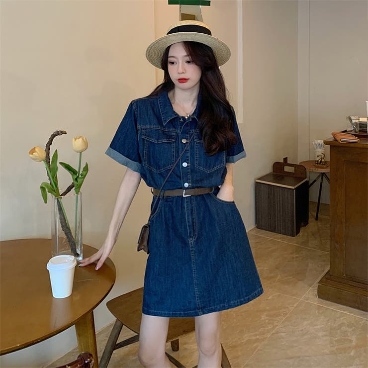 【SHOPLIST限定】一枚で決まる定番のベルト付きデニムワンピース | 17kg | 詳細画像3 