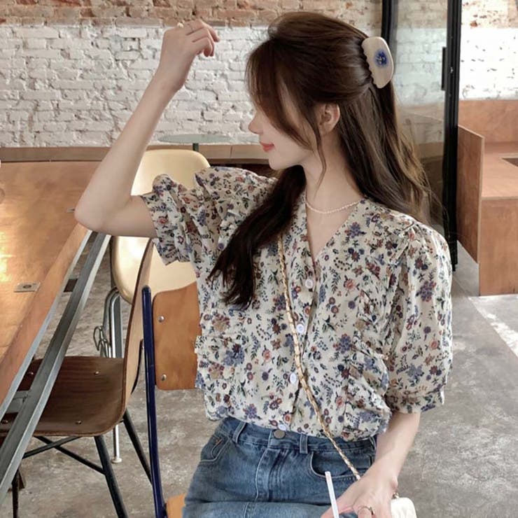 【SHOPLIST限定】韓国ファッションの個性的な花柄！ショートスリーブシャツ | 17kg | 詳細画像10 
