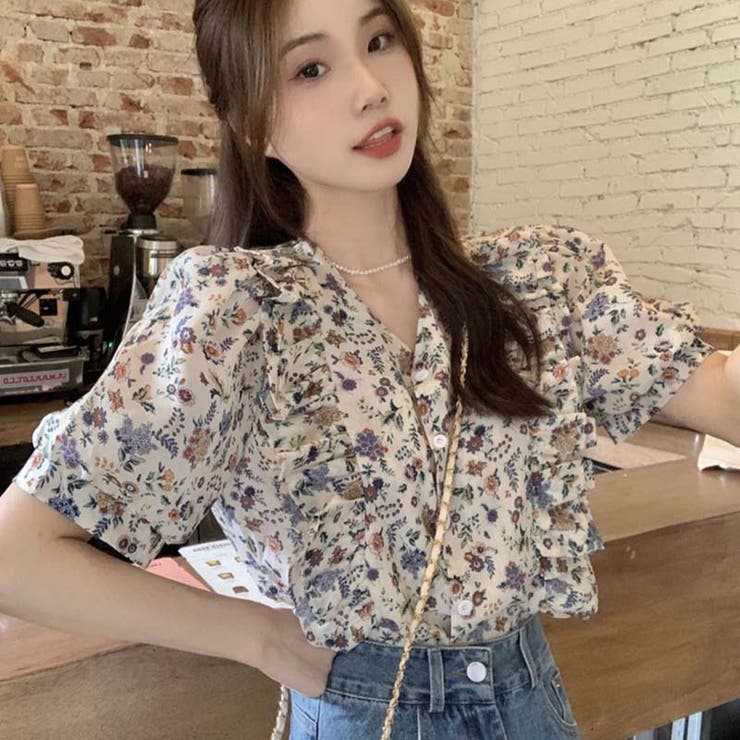 【SHOPLIST限定】韓国ファッションの個性的な花柄！ショートスリーブシャツ | 17kg | 詳細画像4 