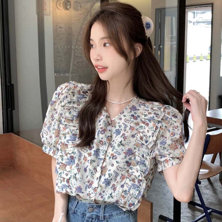 【SHOPLIST限定】韓国ファッションの個性的な花柄！ショートスリーブシャツ | 17kg | 詳細画像6 